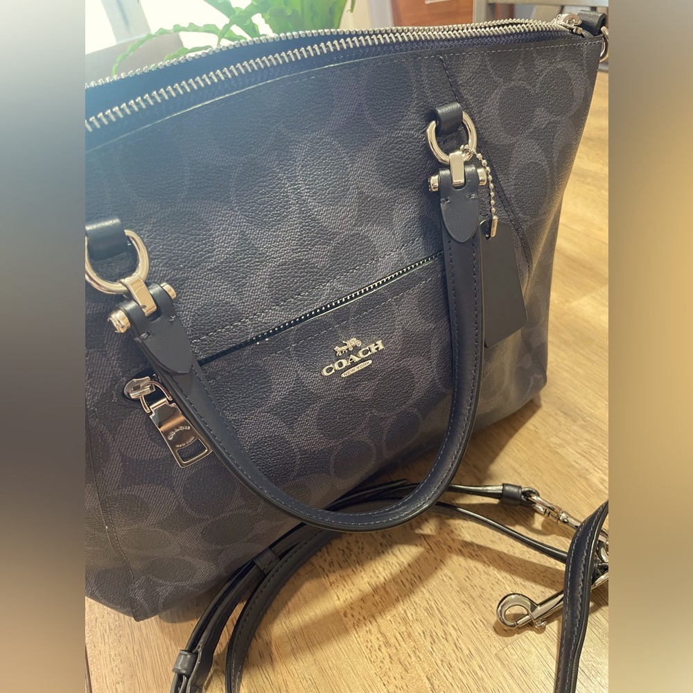 Coach purse clutch navy medium